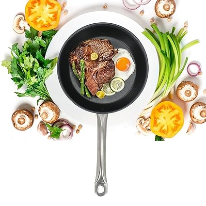 Stainless Steel Fry Pan, Multifunction Fast Heat Absorption Frying Egg Pan Rust - ?Resistance for Professional Chefs for Restaurant for Home(260 * 50mm)