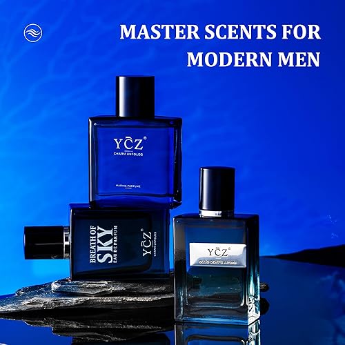 Miniatura 3 de Ycz Juego de 3 piezas de colonia para hombre, 1.7 fl oz cada uno, perfume de océanocieloclub para hombres, Eau de Colonia con notas cítricas frescas