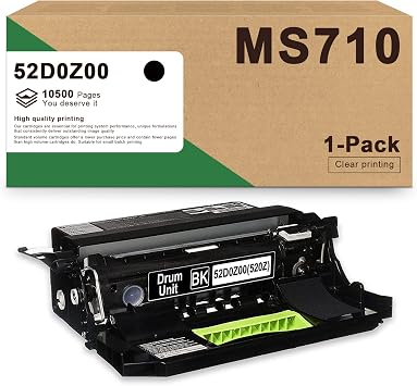 520Z 52D0Z00 Black Drum Unit 1-Pack - DRA Compatible 520Z 52D0Z00 Drum Unit Replacement for Lexmark MS710 MS710dn MS710n MS810n MS811dn MS810dtn MS711dn MS810de MS810dn MS811dtn MS811n Printer