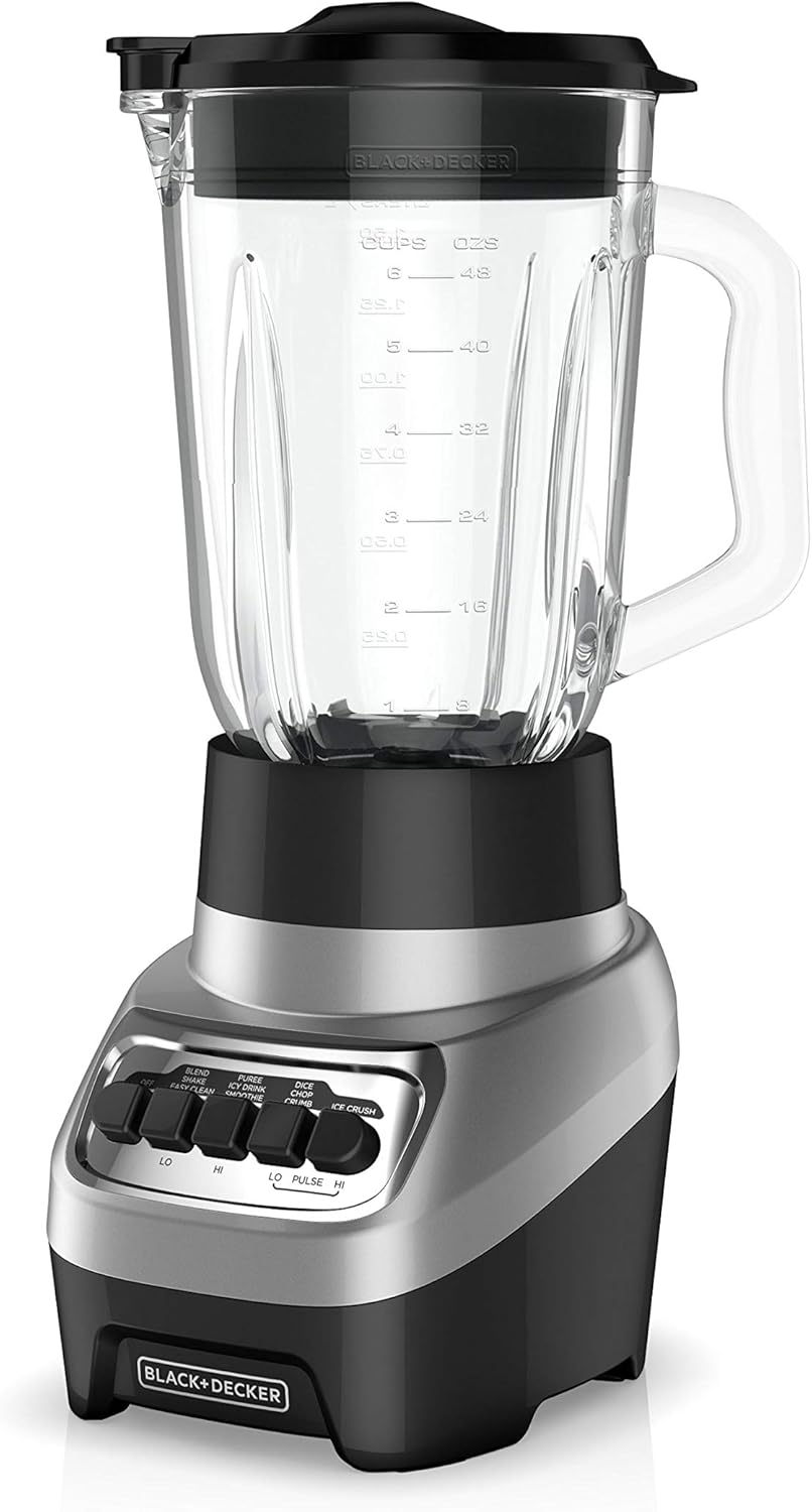 BLACK+DECKER PowerCrush Multi-Function Blender with 6-Cup Glass Jar