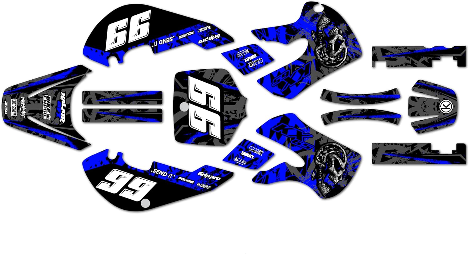 Graphics Kit for Kawasaki KX65 (1999-2024) Revolt Series Red 9 Mil - Easy Go - Dirt Pit Bike Motorcycle Stickers, Dirtbike Racing Automotive Decal Motocross Accessories no-Plastics