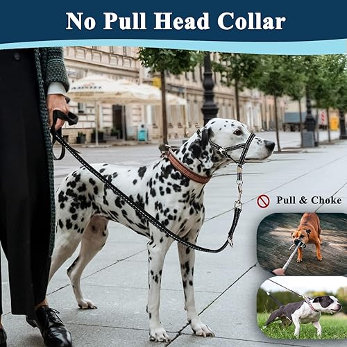 Miniatura 4 de BARKLESS Collar de cabeza de perro, sin tirones, con clip de seguridad para tiradores pesados, fuerte entrenamiento de perro, para caminar perros