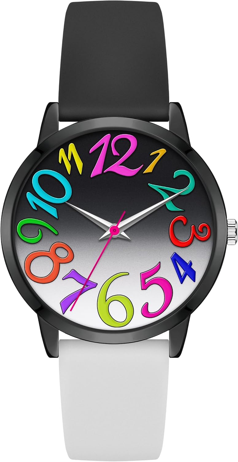 Bisley 37MM Women Watch Patchwork Silicone Watch Big...