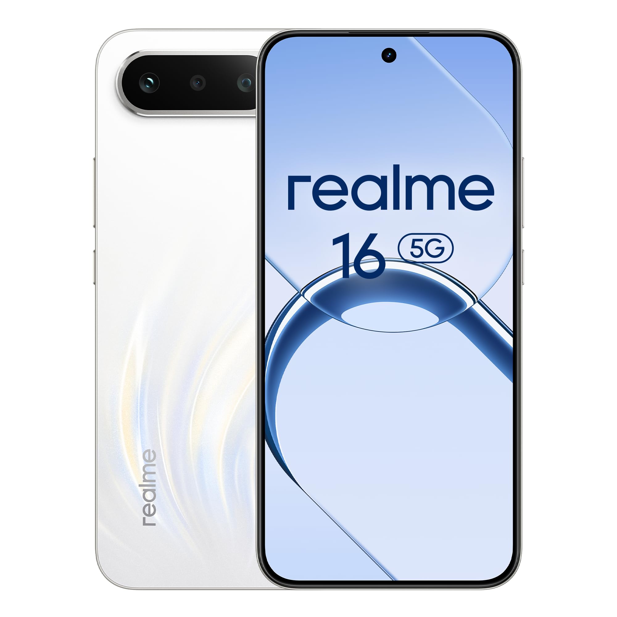 realme 16 5G Smartphone, Batteria Titan 6550mAh, 8GB RAM + 256GB, Doppia Camera Sony AI 50MP, IP69, Display AMOLED 4200 nit, Ricarica 60W, Design Sottile, Dual SIM, eSIM, Air White