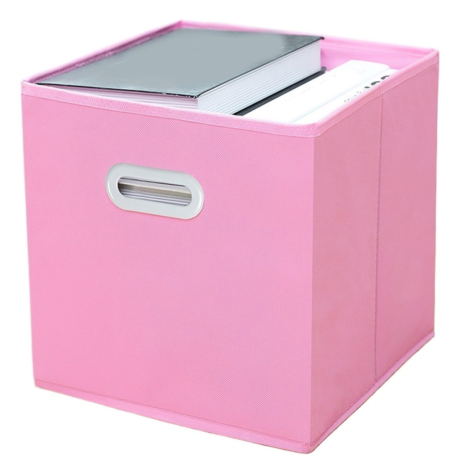 CGUOHU 6pcs Fabric Cloth Storage Box For Book Clothes Toys Sundries Foldable Closet Drawer Organizer Bins Basket For Wardrobe Storage(Pink)