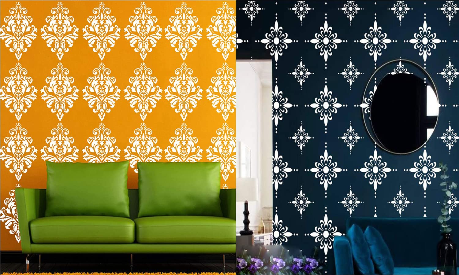 Kayra Decor Combo Damask and Modern Wall Design Stencils for Wall Painting and Home Wall Decoration – Suitable for Room Decor, Craft and Wall Art (16 x 24-inches Pack of 2) (KHS238_KHS264) (B0855VH17M) Amazon Price History, Amazon Price Tracker
