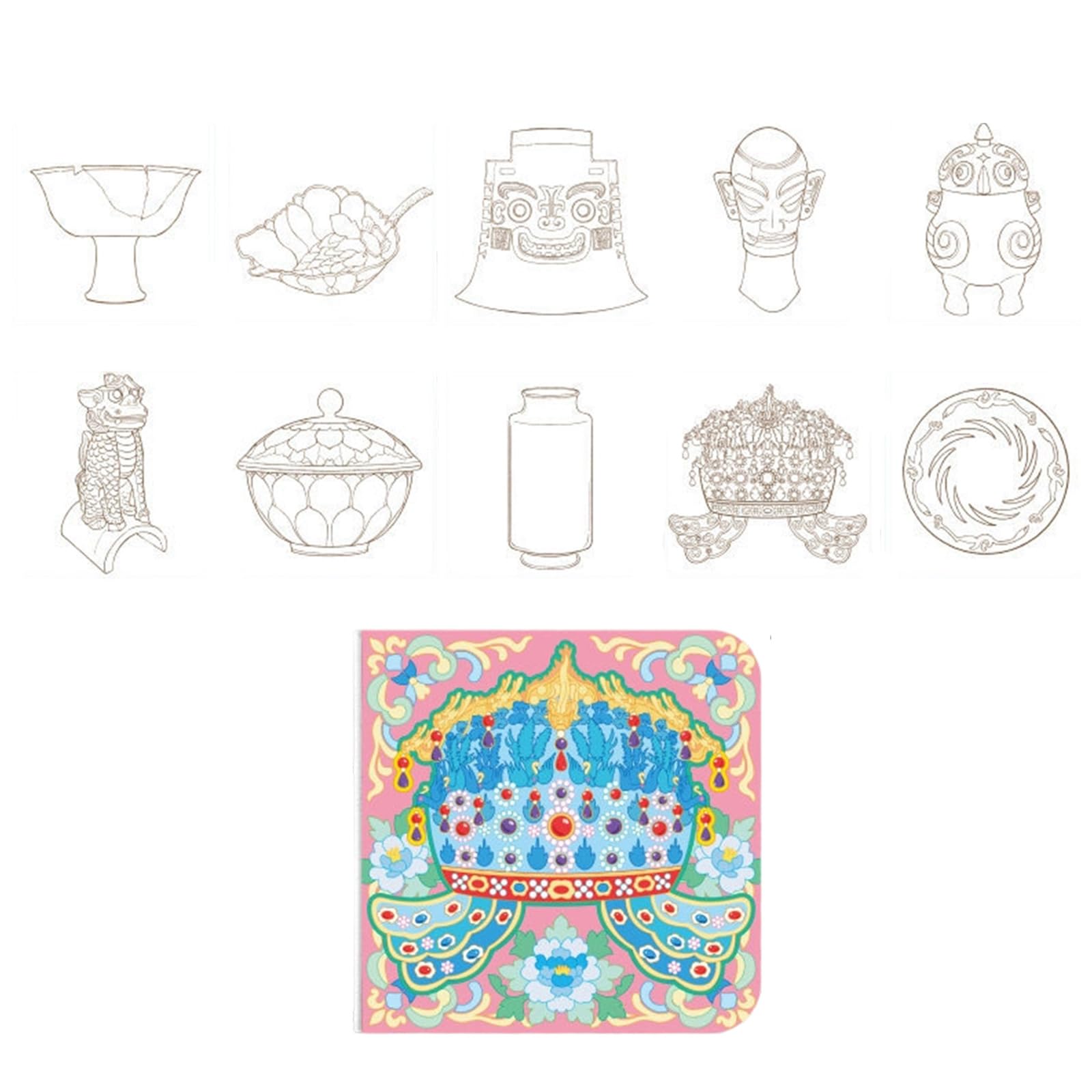 Spirals Bounding Art Book Coloring Notebook for Travel Featuring Spirals Binding and Clear Printed Line Easy to Art Drawing