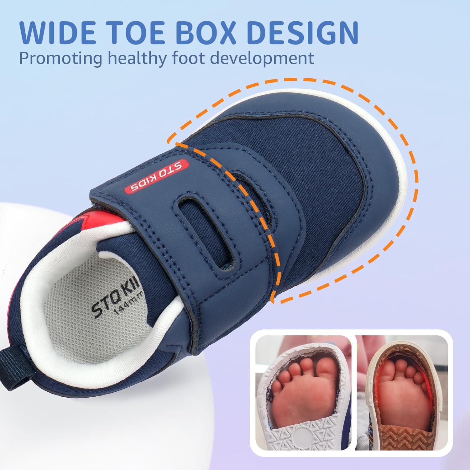 Toddler Wide Toe Box Shoes Barefoot Sneakers Girls Boys Zero Drop First Walking Running Tennis Grounding Shoes - Image 3