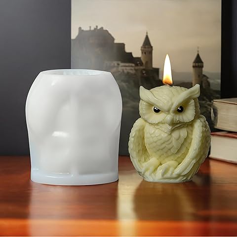 Silicone Nighthawk Mold - Owl Pillar Silicone Resin Casting Molds for Candle & Resi...