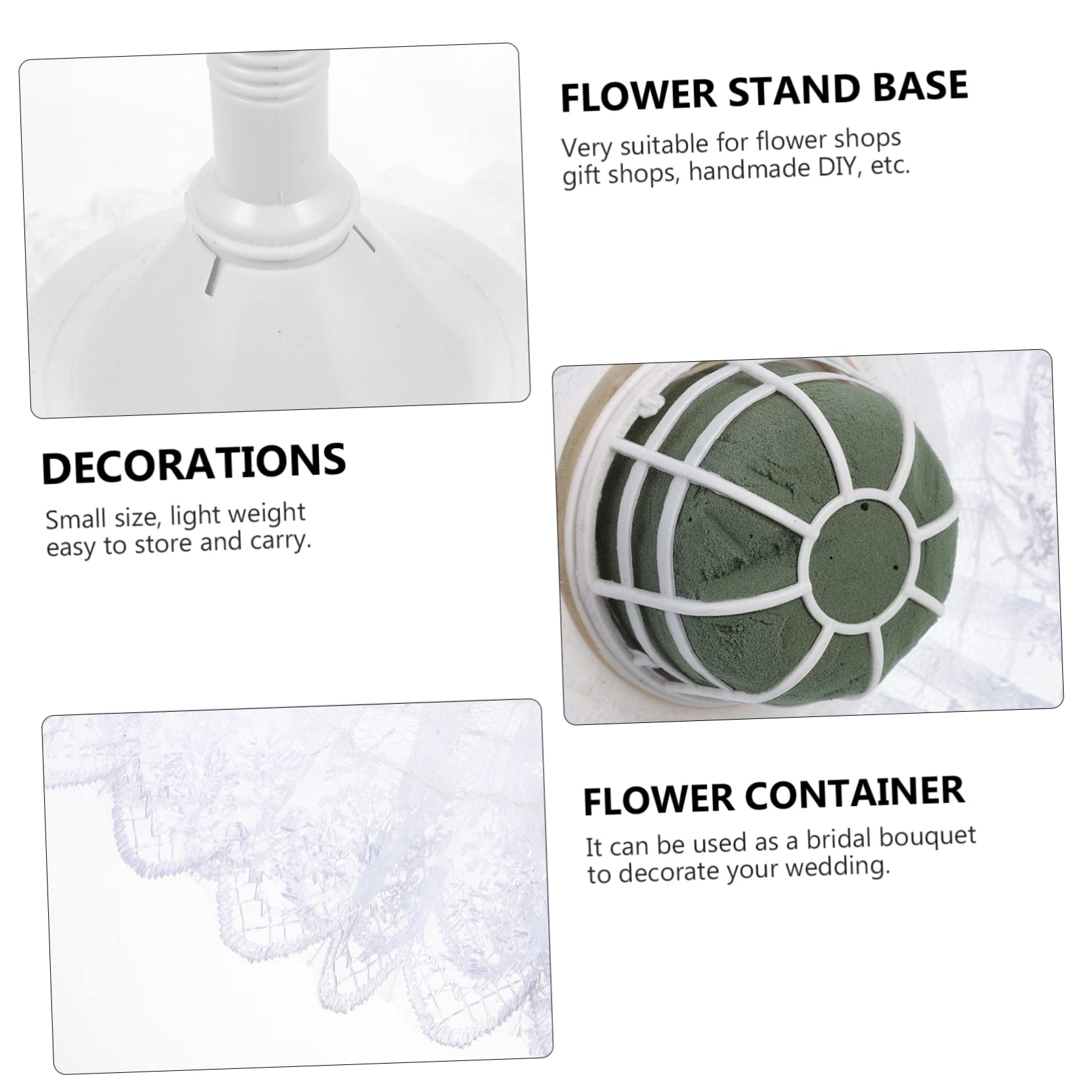 SHINEOFI 3 Piezas De Soporte De Flores De Arcilla Para Sujetar Con La Mano Soporte Para Ramo De Novia Con Asa Para Arreglos De Ramo De Bricolaje Soporte Para Ramo De Espuma Para