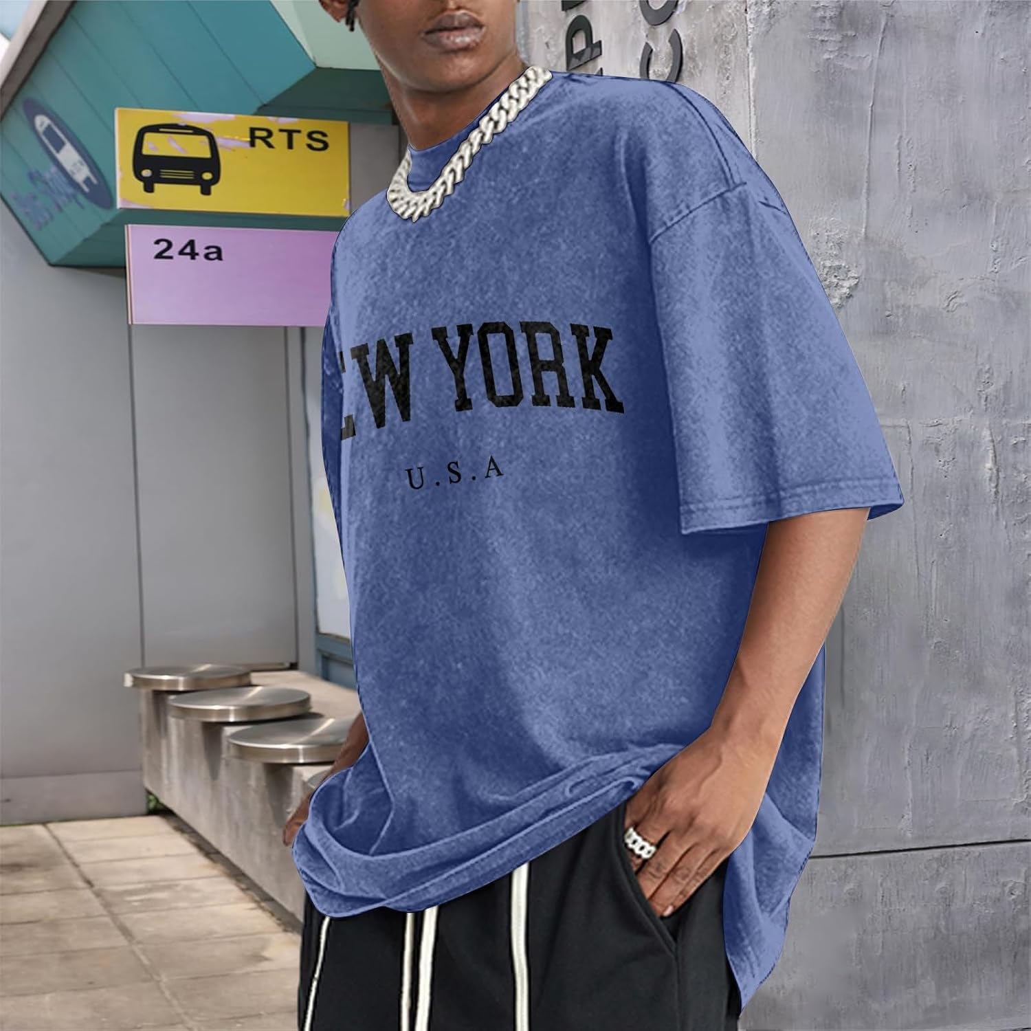 WENKOMG1 Men's Summer T-Shirts Streetwear Letter Print Crewneck Short Sleeve Vintage Beach Tee Tops, M-3XL