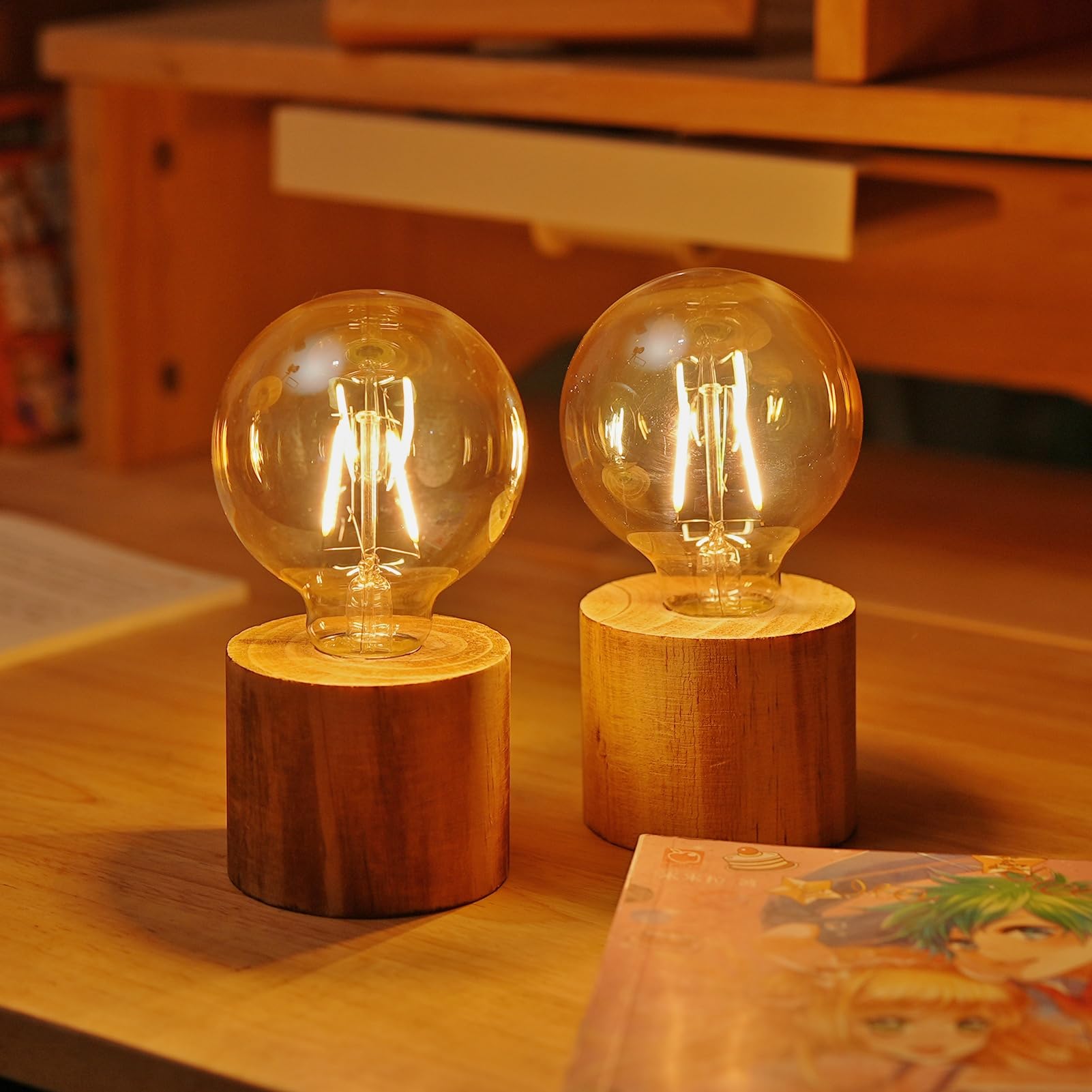 Amazon.co.jp : JAOSELAP 2個パック 電池式テーブルランプ タイマー