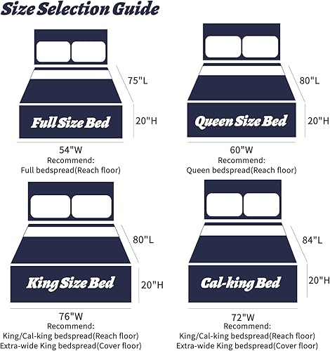 Miniatura 7 de HZ & HY Colcha extragrande King de 128 x 120 pulgadas, extra ancha, juego de ropa de cama acolchado, edredón ligero y delgado, reversible, 5 piezas,