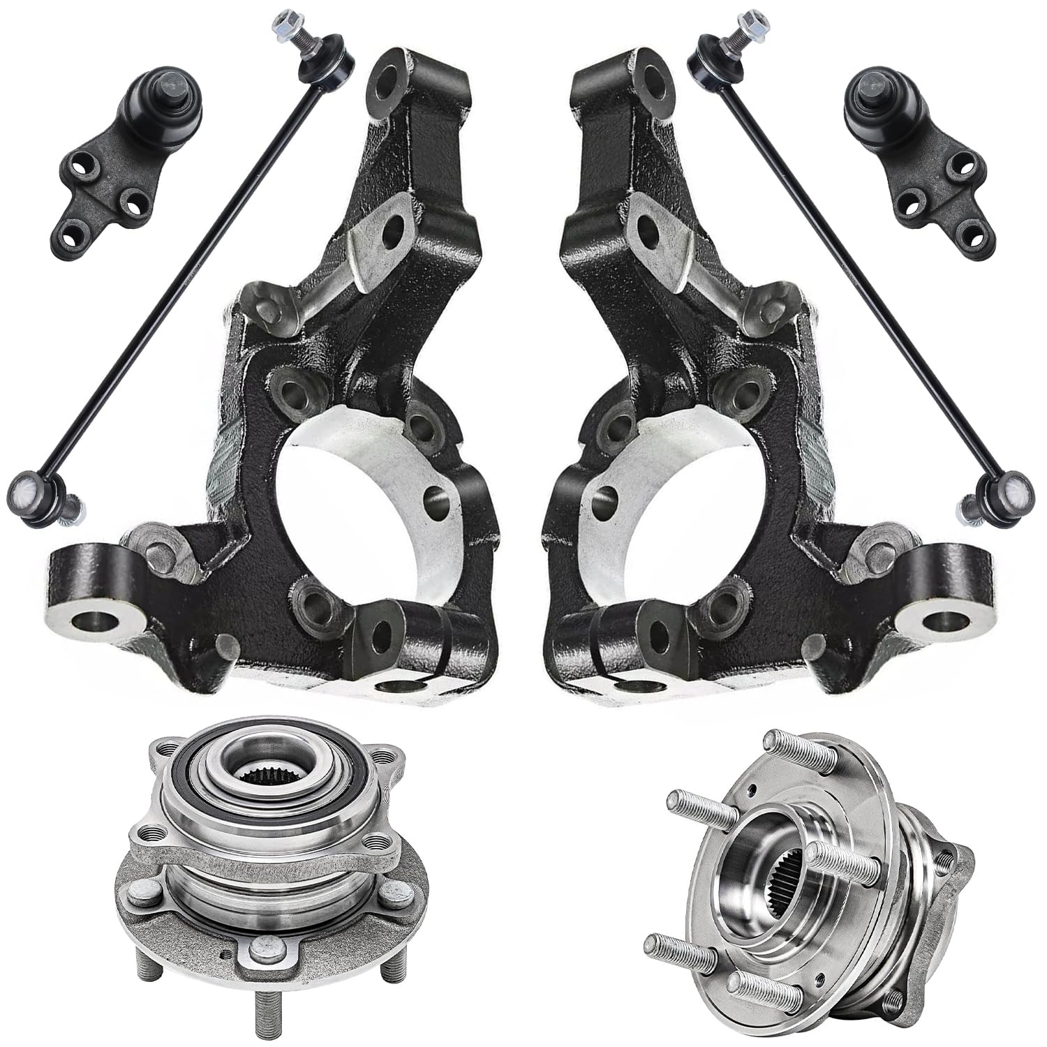 Detroit Axle - 8pc Front Loaded Knuckles Kit for 2007-2012 Hyundai Veracruz