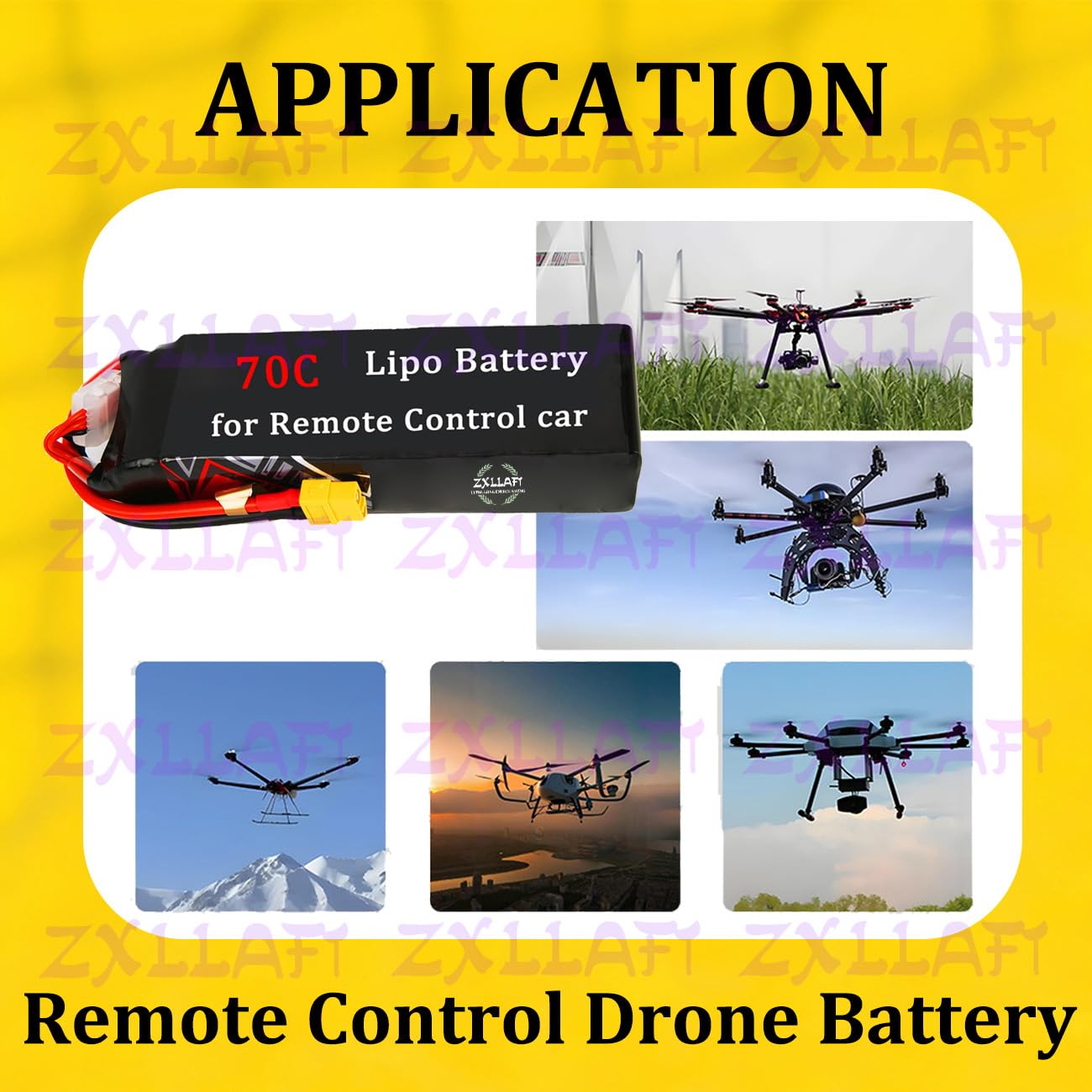 Batterie per droni 7,4V 14,8V Batterie al Litio | 70C Batterie LiPo 11,1V Batterie di ricambio 2S 3S 4S per auto radiocomandate, aeromodelli, buggy elettrici