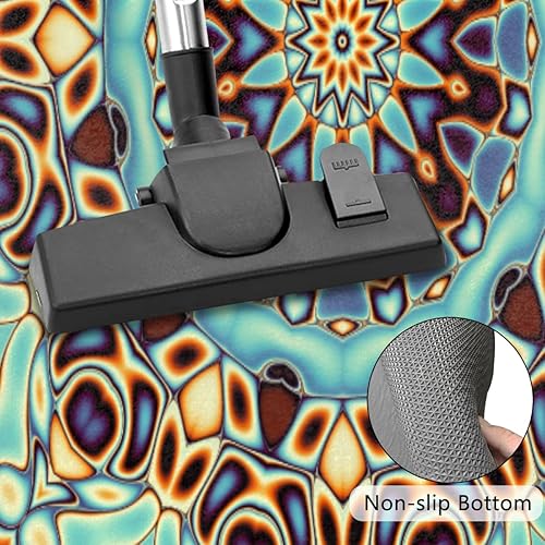 Miniatura 3 de Pardick Tapete semicircular abstracto bohemio con mandala antideslizante de 24 x 36 pulgadas, tapete de baño de media luna, tapete decorativo