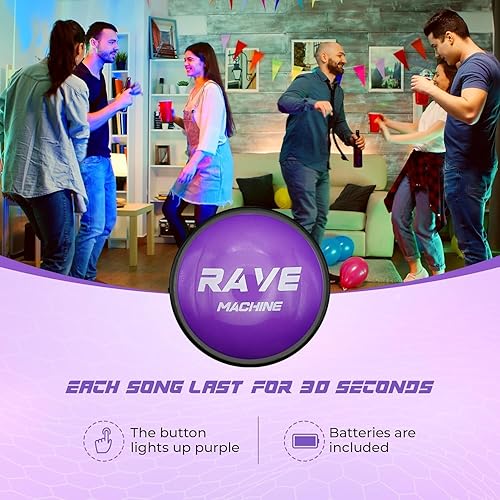 Miniatura 5 de RaveMachine - El botón de luz  Botón EDM de baile rave con música  Regalos de broma  Juguetes de oficina (pilas incluidas)
