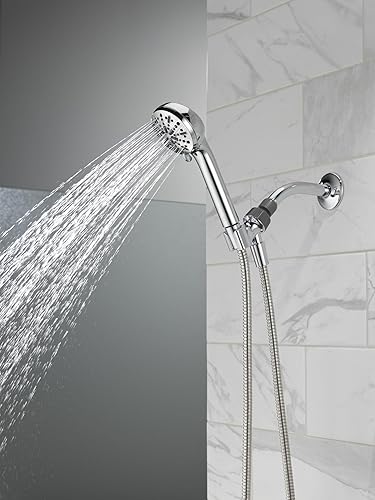 Miniatura 2 de Delta Grifo de ducha de mano de 4 pulverizadores, cabezal de ducha cromado con manguera, cabezales de ducha y duchas de mano, cabezales de ducha de