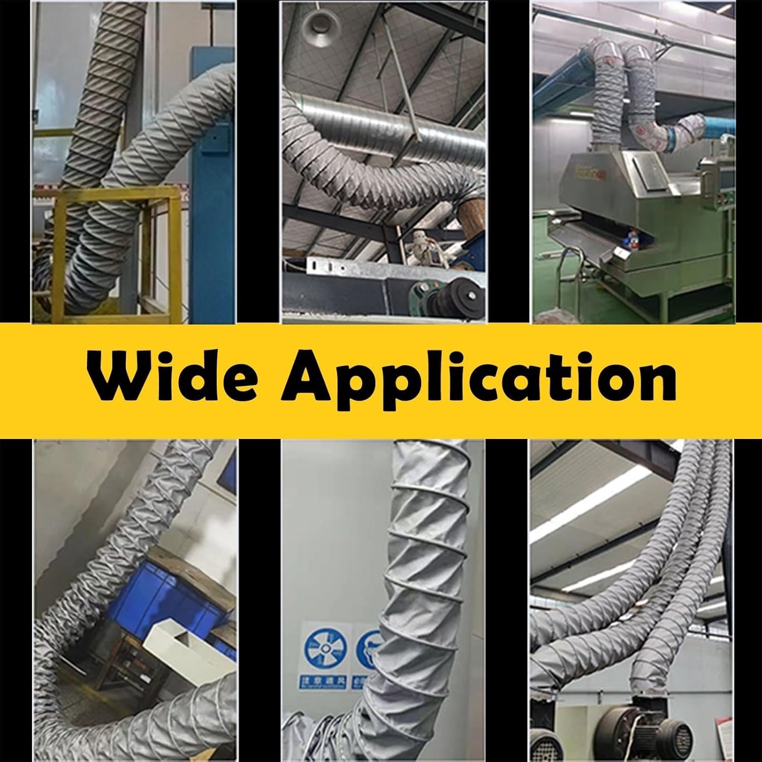 Conducto Flexible con 2 Abrazaderas de Acero Inoxidable, 10 Metros (33 pies) de Largo, Adecuado para tuberías de Escape de secadoras en HVAC, sopladores, compresores y Sistemas de ventilació