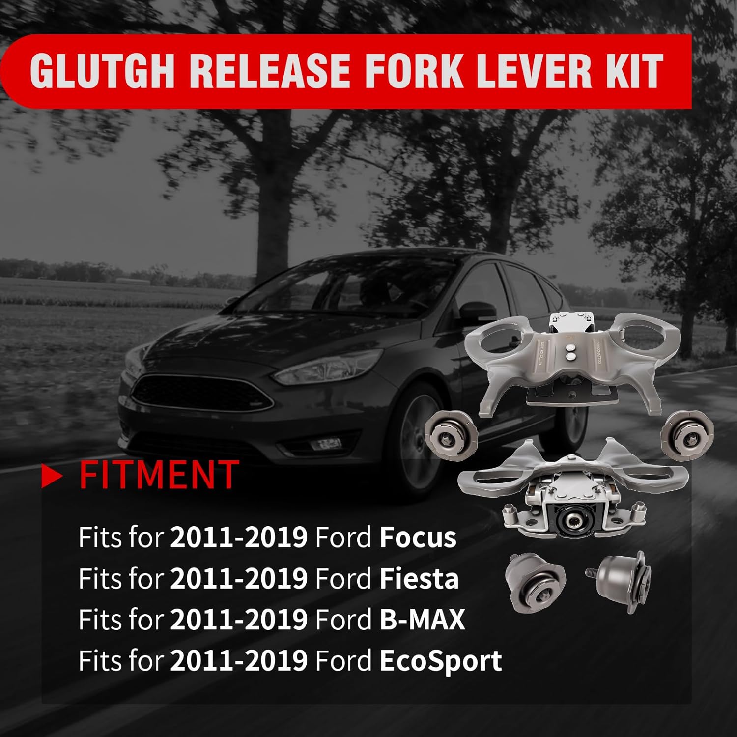 Clutch Release Fork Lever Kit Compatible with 2011-2019 Ford Focus/Fiesta for 6DCT250 DPS6 Transmission Replace CA6Z-7515-J, CA6Z-7515-K