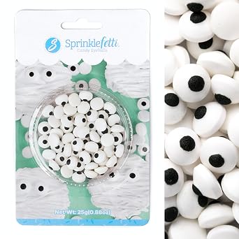 Sweets Indeed Candy Eyeballs 0.88 oz Blister Pack Edible Sugar Eyes for Halloween Cookies, Cupcakes, Cakes & Spooky Treats