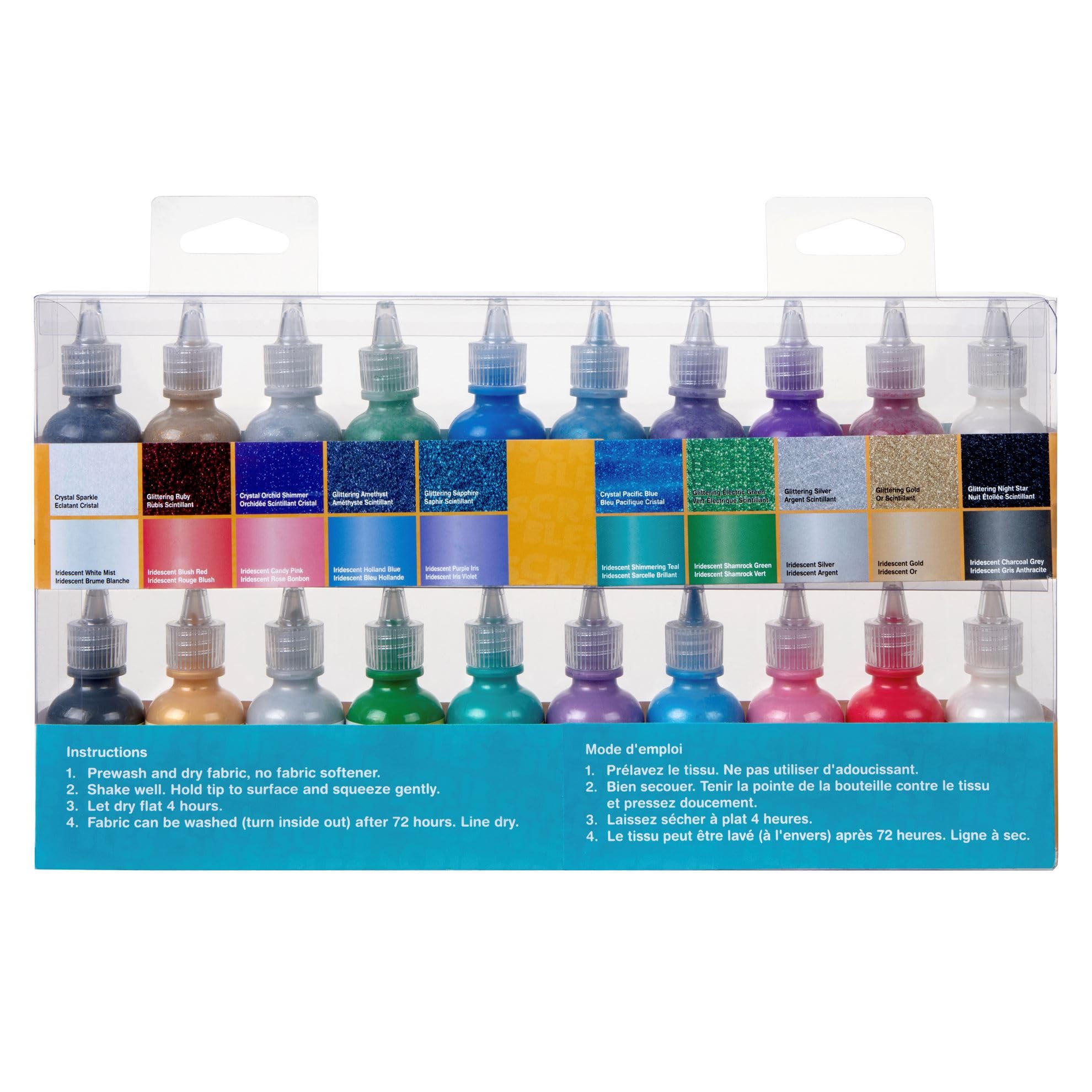 Scribbles Bulk Buy: Pintura 3D con Purpurina en Forma de lágrima, Paquete de 20 Pinturas de Purpurina, no tóxicas y permanentes para Tejidos, Camisetas, Mochilas, Carteles, Vidrio, Madera y más