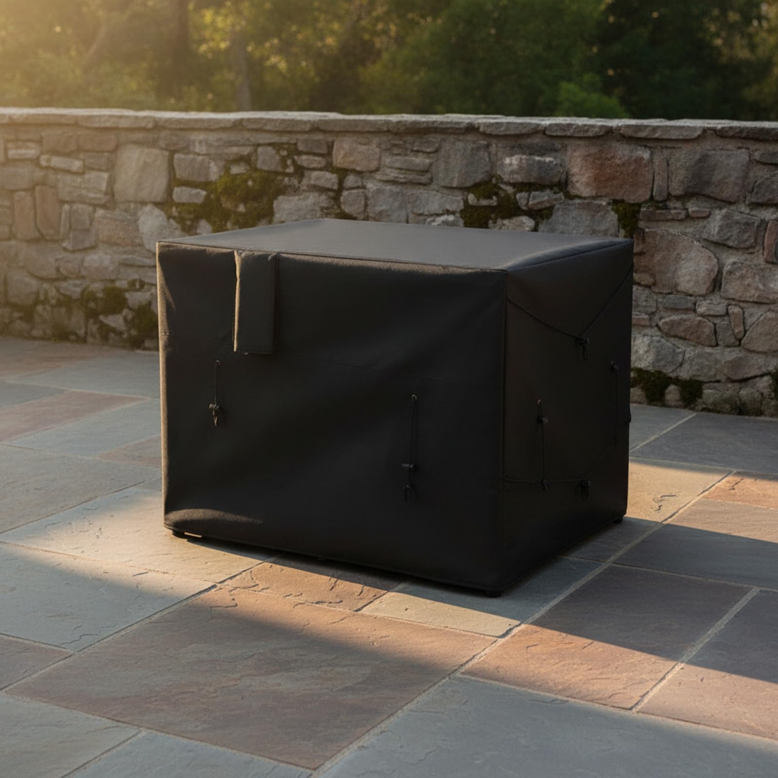 Milageto Cubierta Cuadrada para SPA | Impermeable, Cubierta con Abertura para Tuberías, Antiviento, Jardín Trasero