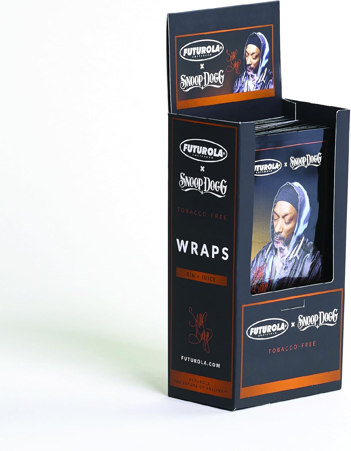 Futurola x Snoop Dogg Gin & Juice Wraps | Signature Flavored, Tobacco-Free Wraps with Ultra-Thin Slow-Burning Paper | Smooth, Clean Performance | 25 Individually Sealed Pouches for Freshness