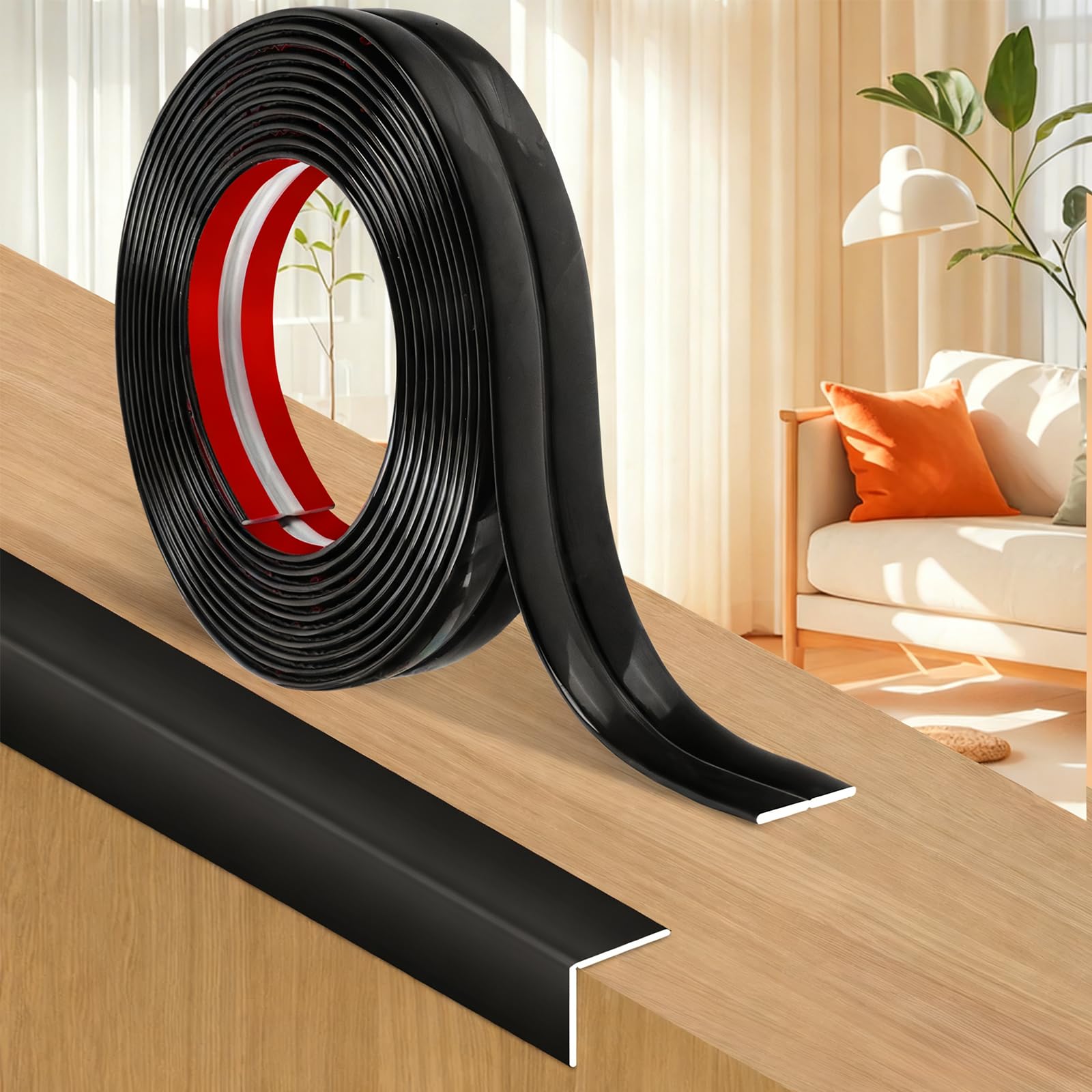 6M Corner Trim, Self Adhesive Flexible PVC Edging Strip ，Peel and Stick Wall Moulding for Tile Edging, Wall, Ceiling and Furniture Edge Protection, 2cm Wide