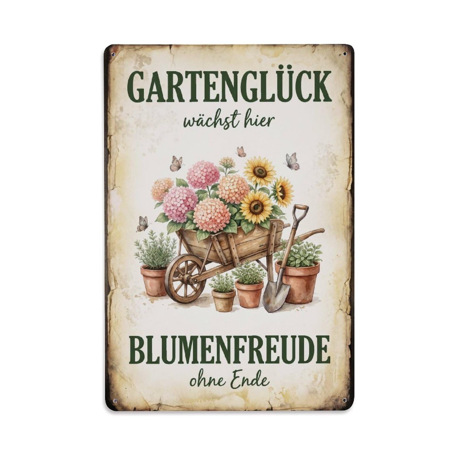 Vintage Funny Garden Growing Rustic Gate Patio Metal Tin Sign Plaque Wall Decor for Cafe, Club Bar, Office, Garden Metal Poster 8x12Inch
