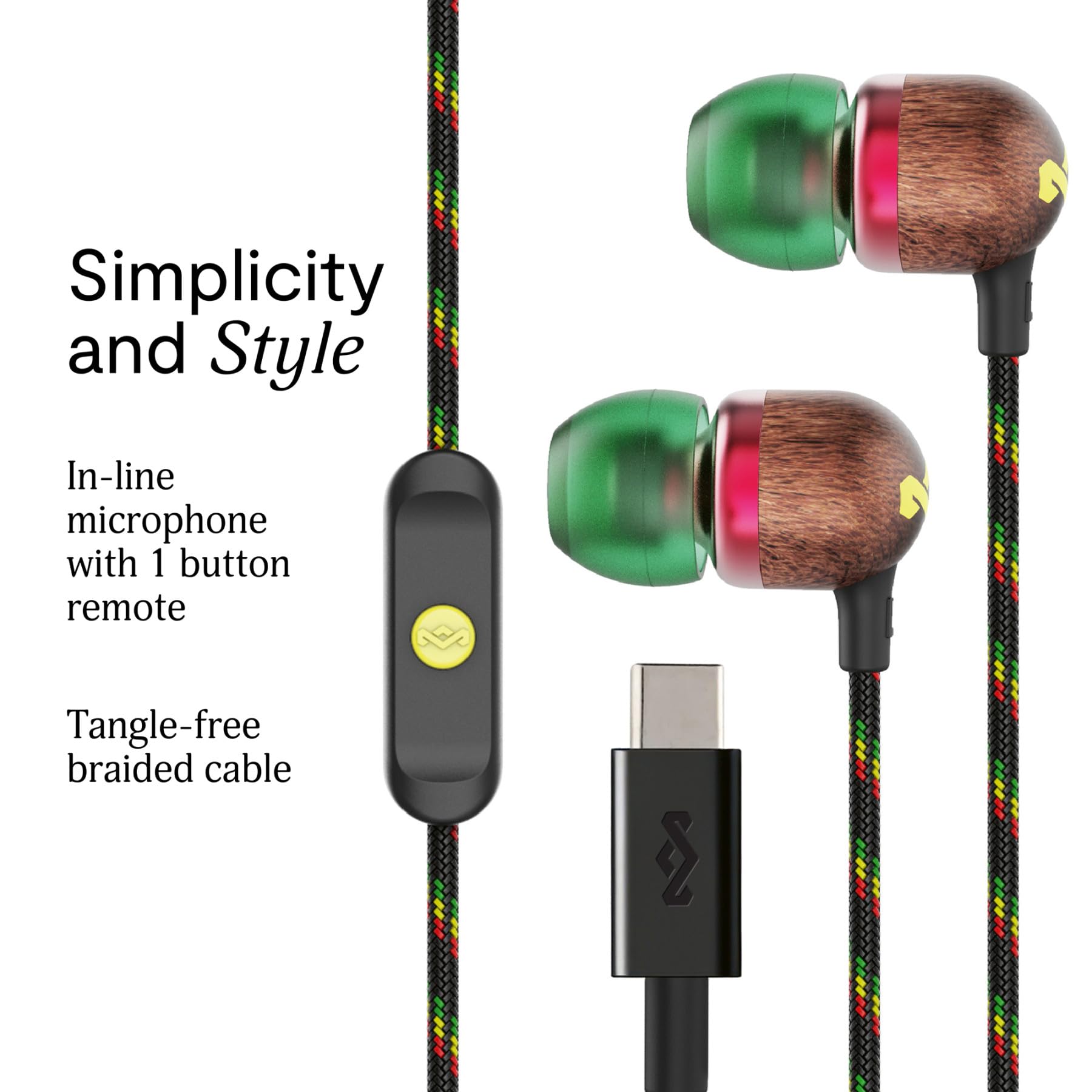 Amazon.co.jp: The House of Marley 有線イヤホン Smile Jamaica USB-C