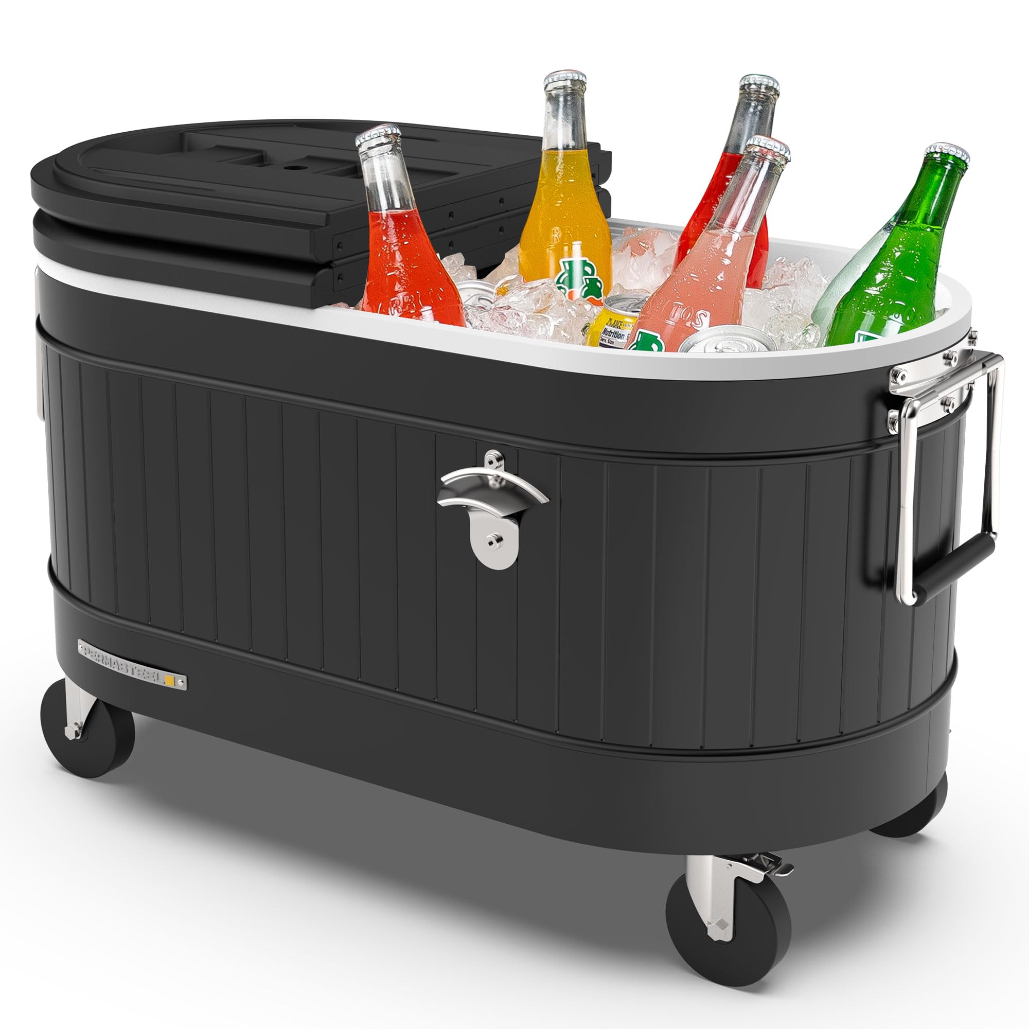 Beer Cooler Large Cooler With Wheels Permasteel 80-Qt Rolling