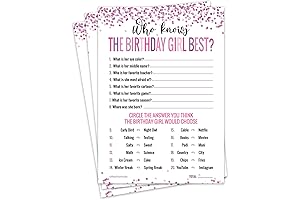 Who Knows the Birthday Girl Best Game Cards for Teenagers