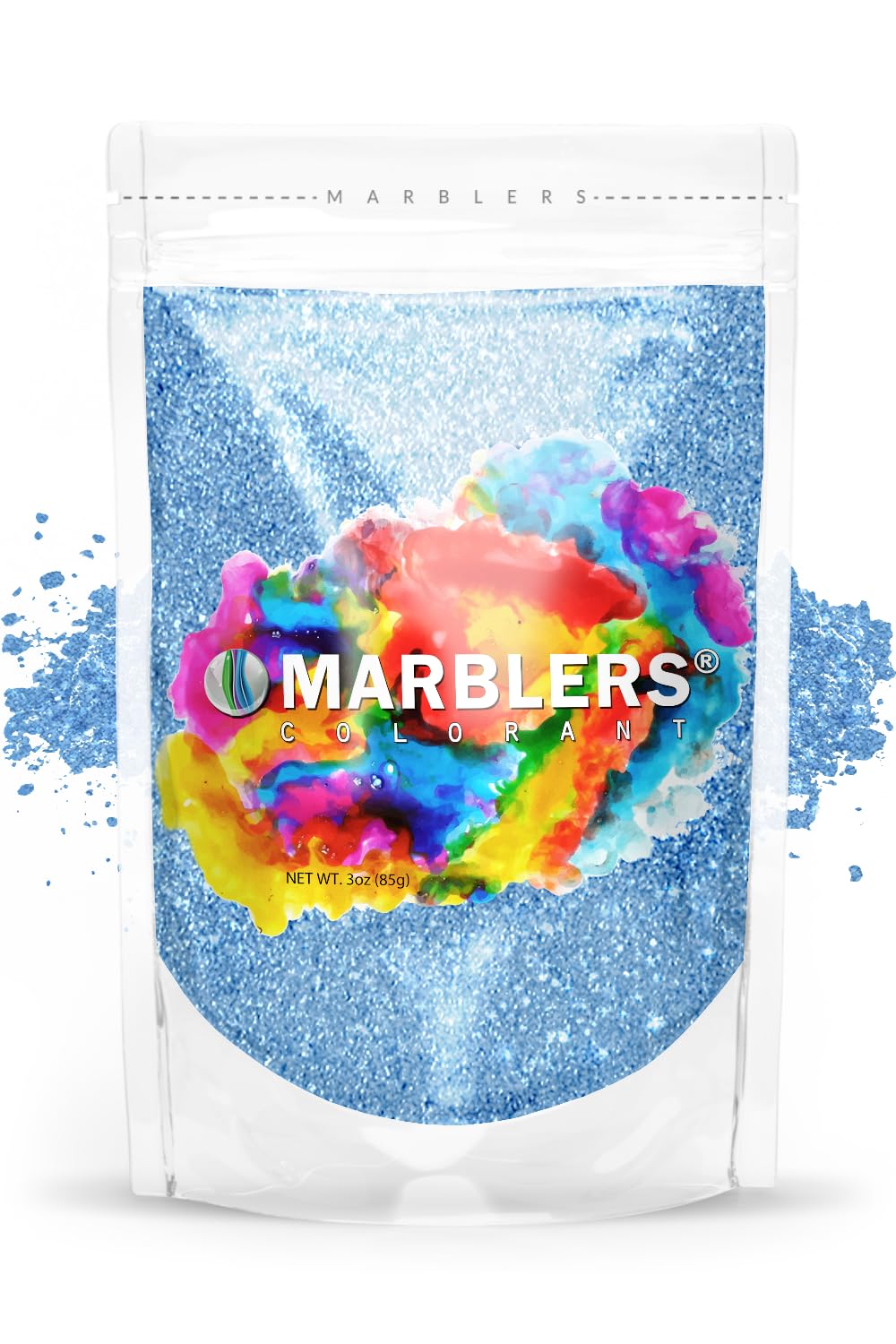 MARBLERSBlue Mica Powder Colorant [Sky Blue Pearl] 3oz (85g) | Cosmetic | Epoxy Resin Pigment | Dye | Non-Toxic, Vegan, Cruelty-Free | Lip Gloss, Nails, Body Butter | Bath Bomb, Candle & Soap Making