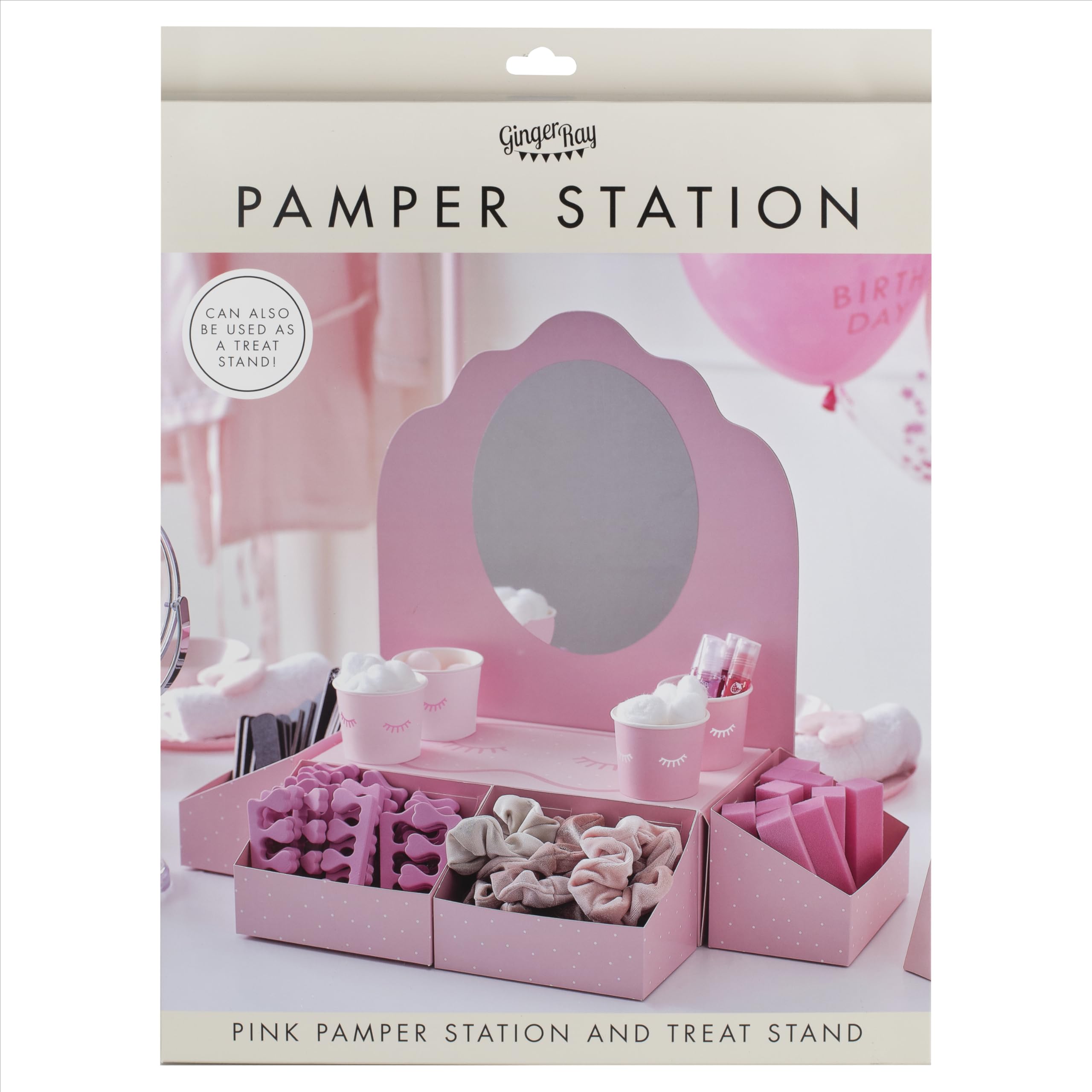 Amazon.com: Ginger Ray Pink Pamper Station and Treat Stand with