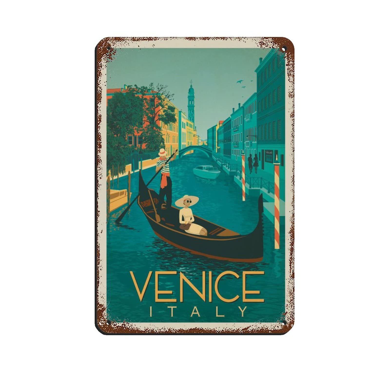 Funny Metal Tin Signs Italy Venice Vintage Signs Home Kitchen Rustic Travel Metal Signs Wall Art Decor 15x30cm