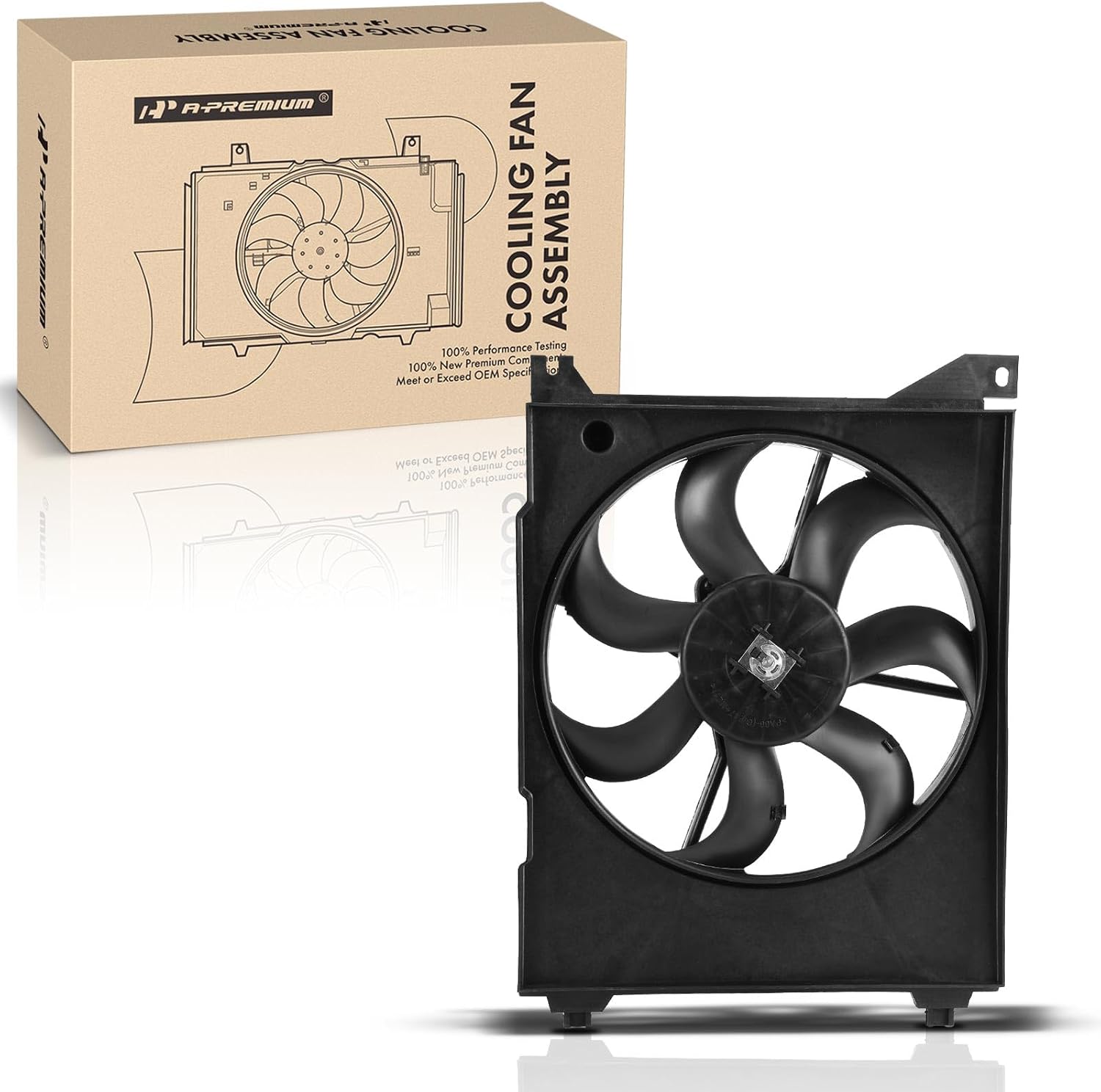 A-Premium A/C Condenser Fan Assembly Compatible with Select Kia Models - Amanti 2004 2005 2006, 3.5L - Replace# 977303F000