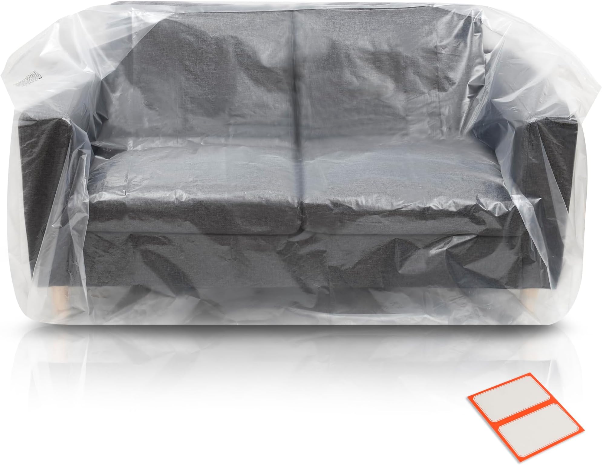 Furniture Cover - Dust-Proof Heavy Duty 4mil Super Thick Clear Plastic Bag for Moving Sofa, Loveseat, Large Items, and Boxes