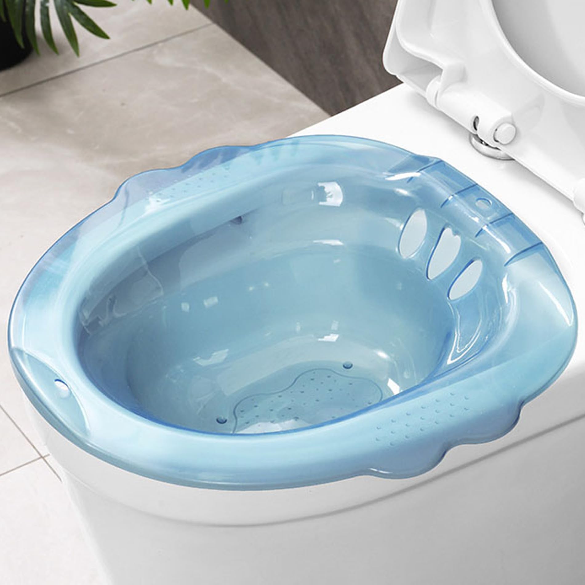 Baignoire de siège portable au-dessus des toilettes, bidet portable anti-débordement, fixation de bidet capacité pour hémorroïdes, soins privés post-partum, bleu, bain siège