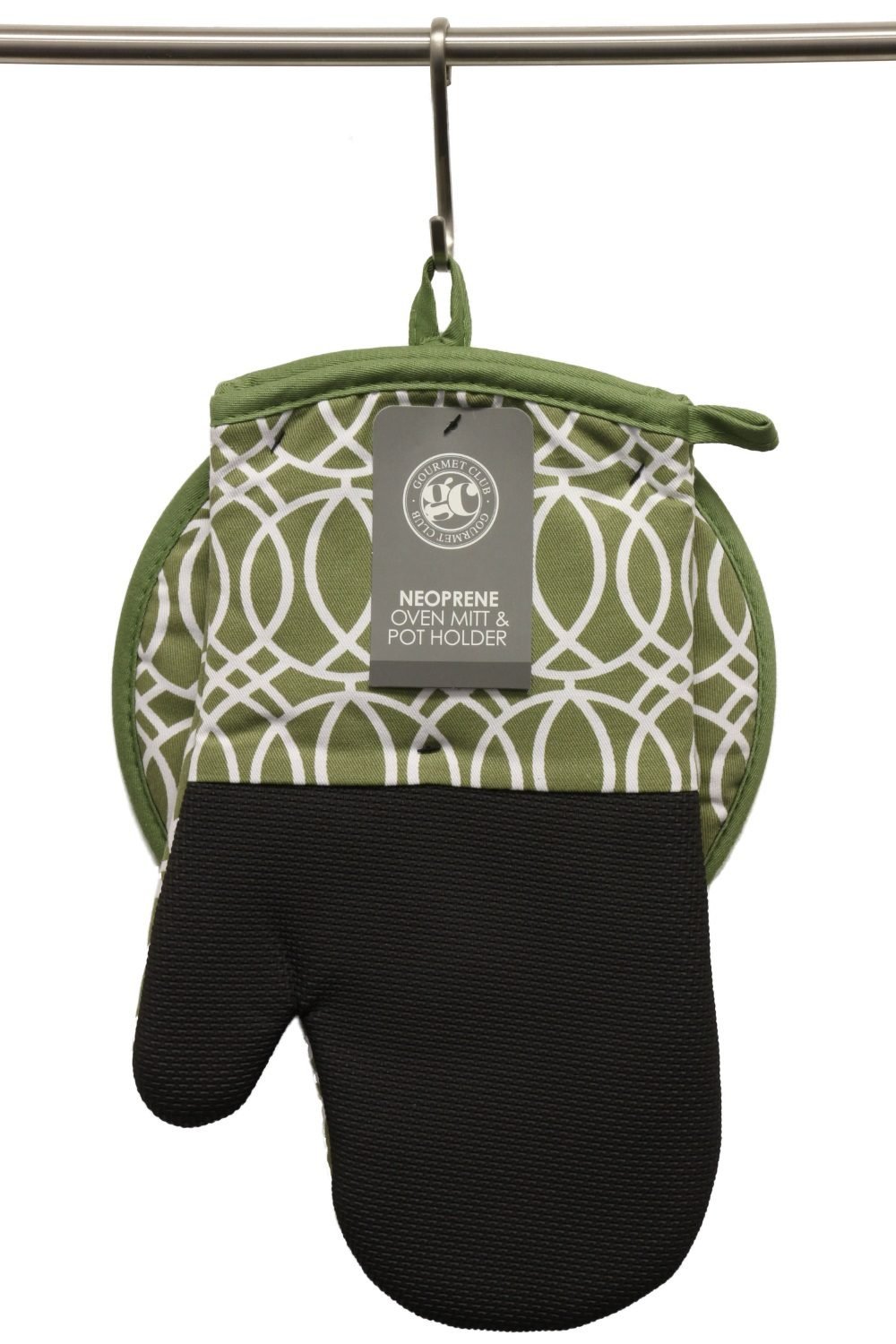 Oven Mitt and Potholder Set - Pot Holders and Oven Mitts Protect Hands and Surfaces - Kitchen Essentials Ideal for Cooking, Baking - Heat Resistant to 500F - Cotton w/Neoprene Silicone for Easy Grip
