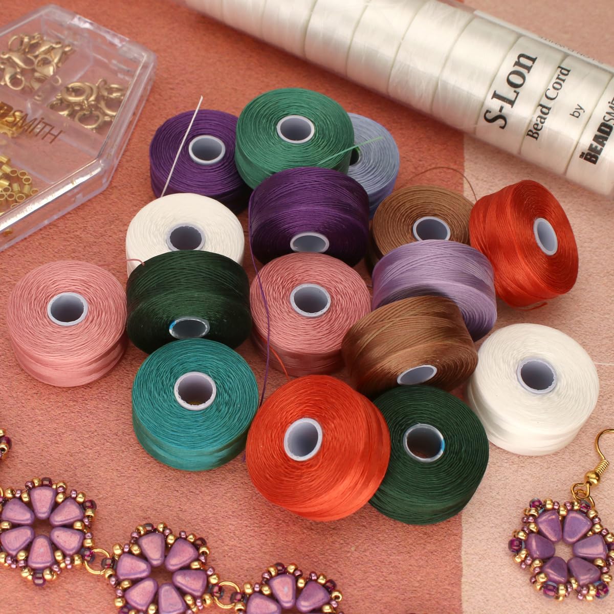 Filo in nylon Beadsmith Superlon (S-Lon Tex45 D), misura 70 m, colore: bianco