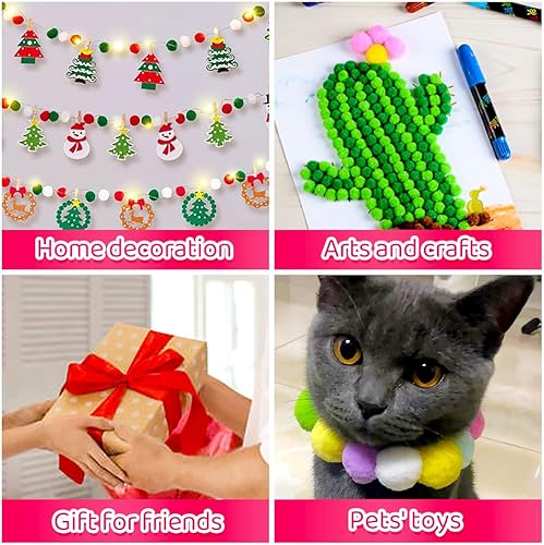 Miniatura 3 de Bundooraking Pompones, 0.4 pulgadas, 2000 pompones negros, pompones para manualidades.