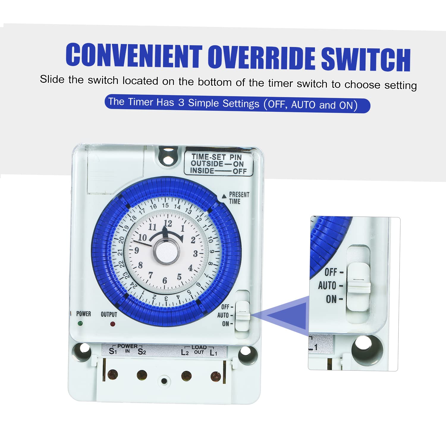 Amazon.co.jp: バッテリー付き 24 時間機械式タイマー 15 分間隔