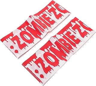 NUOBESTY 2pcs Bloody Warning Tape Spooky Halloween Decoration for Haunted Houses Warning Line for Indoor and Outdoor Use Creepy Atmosphere