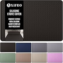 Silicone Stove Top Cover for Electric Stove, Glass Stove Top Cover Protector, Flat Top Range Cover – Double as Dish Drying Mat, Coffee Bar Mat, Kitchen Stove Accessories, 28 x 20 in, Black