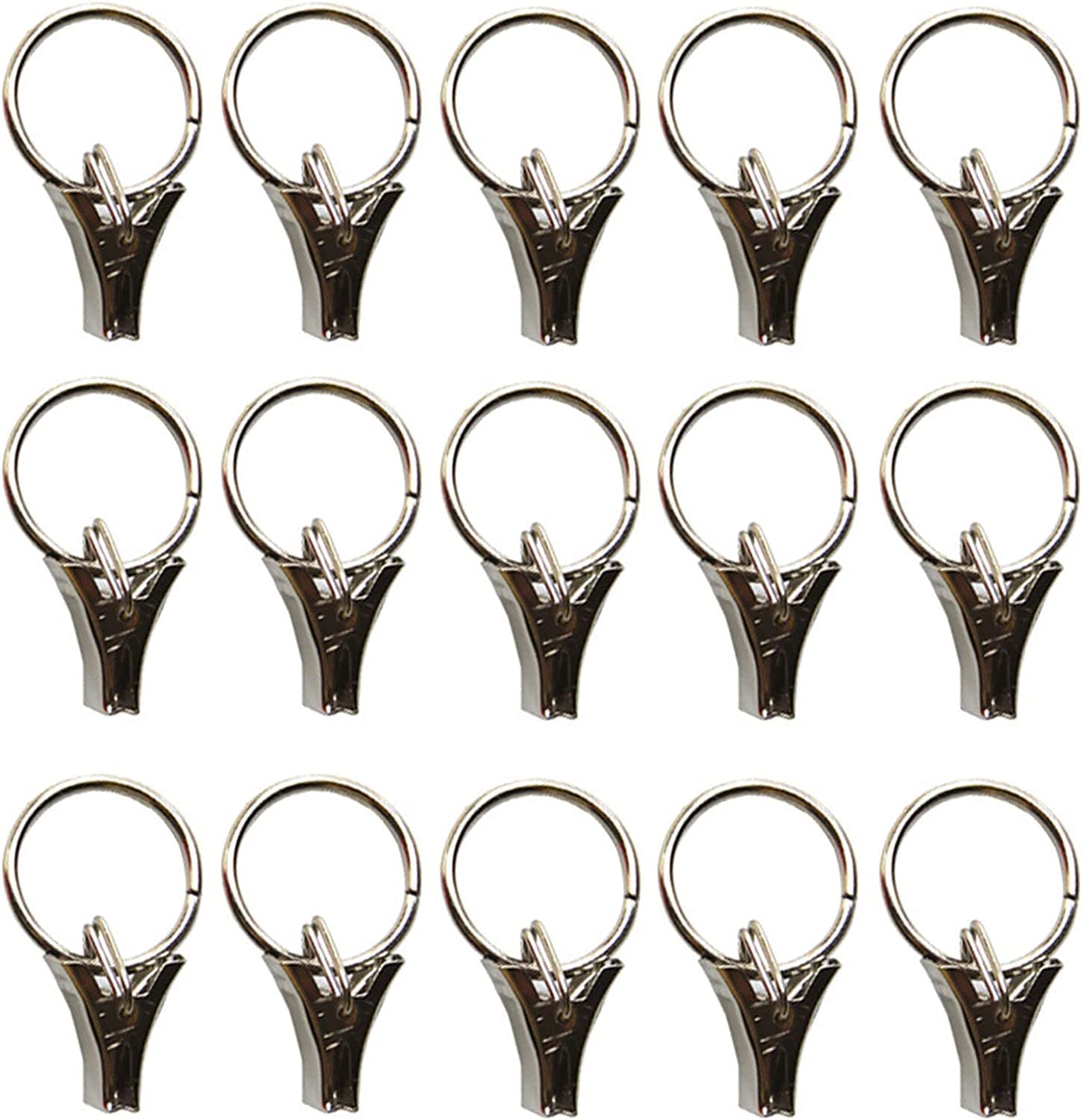 EISTEE Gardinenringe, Gardinenhaken, Aufhängeringe, 20 Stück Gardinenklammern aus Metall, Gardinenringe, Gardinenringe for Aufhängen, dekorativer Ring, Schlüsselring (Color : 2cm Closed)