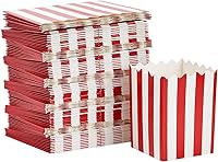 Vista 6 de Juvale Paquete de 100 mini cajas de palomitas de maíz rojas y blancas para fiestas, contenedores de papel a granel para decoraciones nocturnas