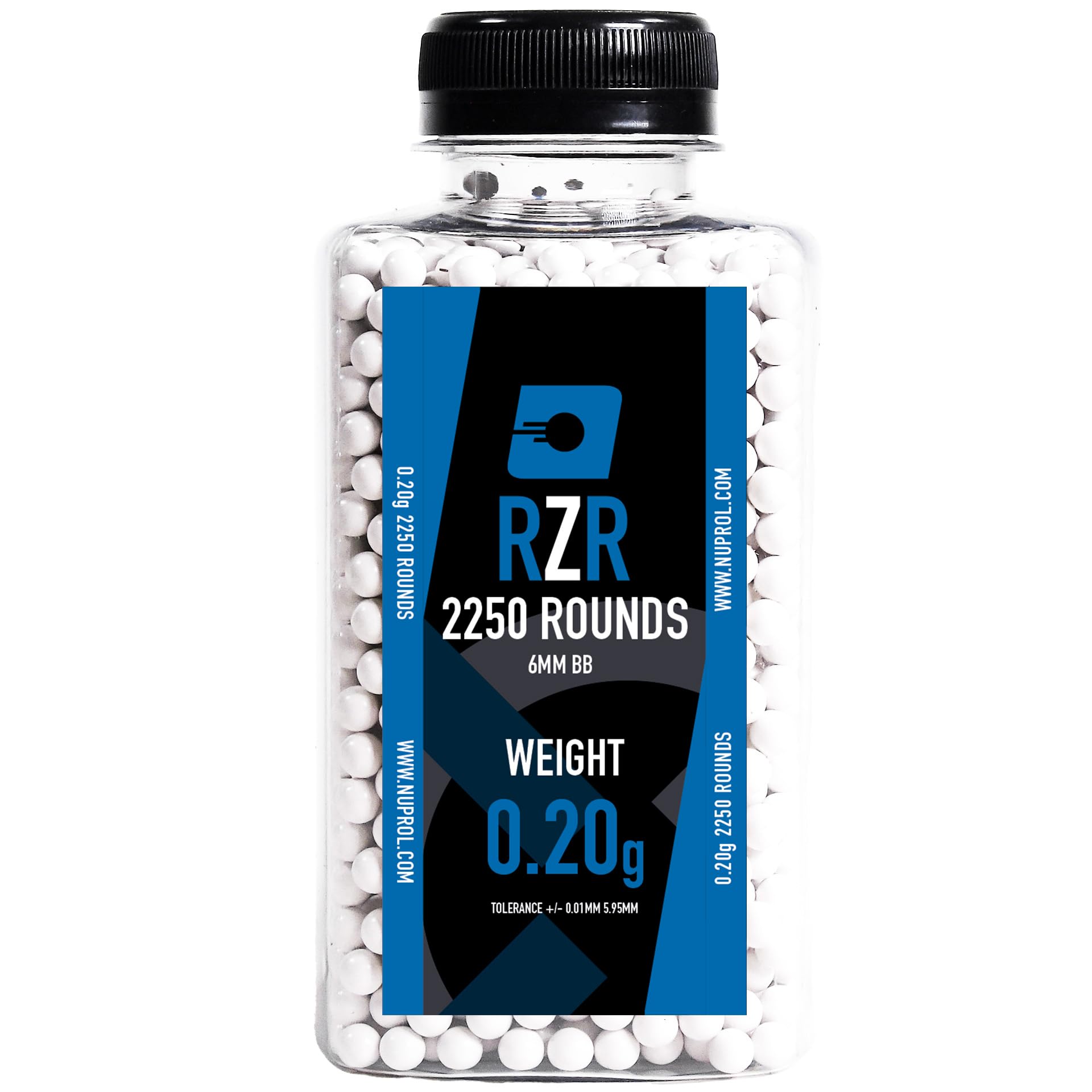 NUPROL RZR 0.20g 2250R 6mm Airsoft BBs Ammo Low Tolerance High Performance 5.95mm +/-0.01mm