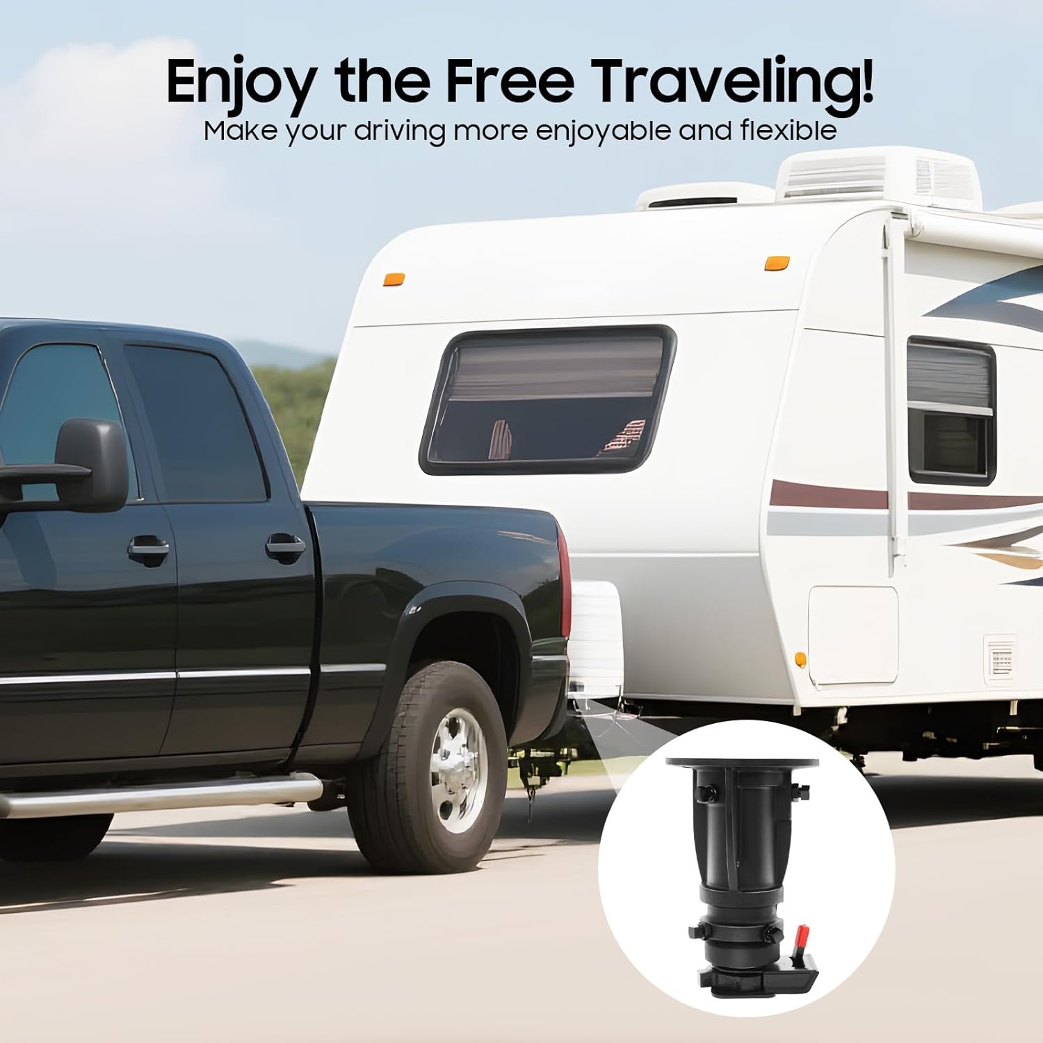 12"-16" Adjustable 5th Wheel RV Adapter Gooseneck to 5th Wheel Adapter OE C5G1216 RV Gooseneck Adapter Hitch | US Stock