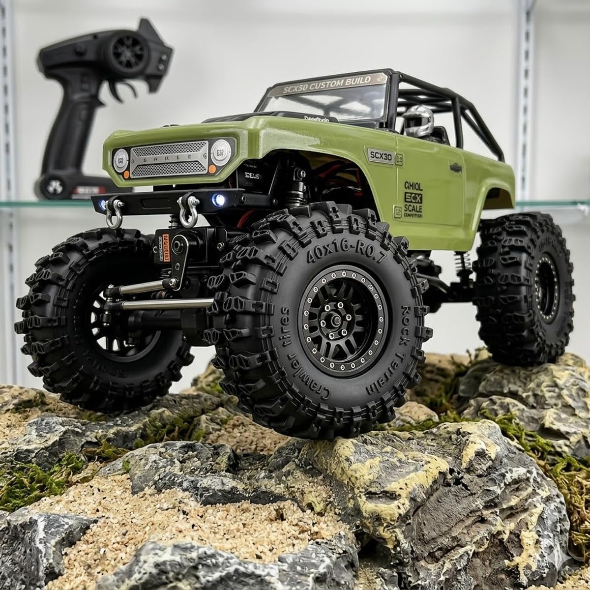 REDSPIDER 0.7" Cling On Crawler Tires OD 40 * 16mm For RC Axial SCX30 Redcat Ascent-32 1/30 1/32 RC Crawler 0.7 Beadlock Wheels (Tires)